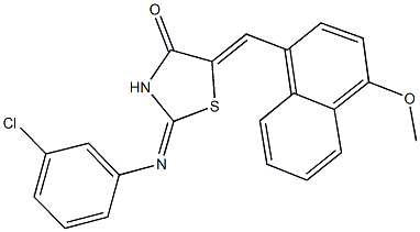 2-[(3-chlorophenyl)imino]-5-[(4-methoxy-1-naphthyl)methylene]-1,3-thiazolidin-4-one Struktur