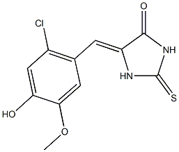 5-(2-chloro-4-hydroxy-5-methoxybenzylidene)-2-thioxo-4-imidazolidinone Struktur