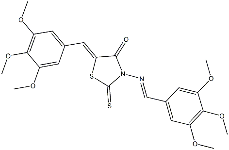 2-thioxo-5-(3,4,5-trimethoxybenzylidene)-3-[(3,4,5-trimethoxybenzylidene)amino]-1,3-thiazolidin-4-one Struktur