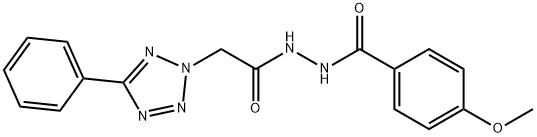 N'-(4-methoxybenzoyl)-2-(5-phenyl-2H-tetraazol-2-yl)acetohydrazide Struktur