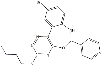 10-bromo-6-(4-pyridinyl)-6,7-dihydro[1,2,4]triazino[5,6-d][3,1]benzoxazepin-3-yl butyl sulfide Struktur