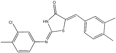 2-[(3-chloro-4-methylphenyl)imino]-5-(3,4-dimethylbenzylidene)-1,3-thiazolidin-4-one Struktur