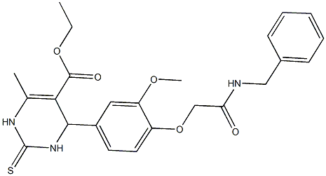 ethyl 4-{4-[2-(benzylamino)-2-oxoethoxy]-3-methoxyphenyl}-6-methyl-2-thioxo-1,2,3,4-tetrahydro-5-pyrimidinecarboxylate Struktur