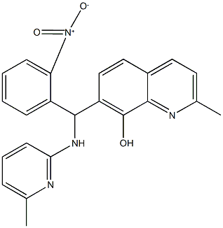 7-{{2-nitrophenyl}[(6-methyl-2-pyridinyl)amino]methyl}-2-methyl-8-quinolinol Struktur