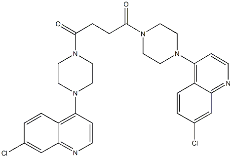 7-chloro-4-(4-{4-[4-(7-chloro-4-quinolinyl)-1-piperazinyl]-4-oxobutanoyl}-1-piperazinyl)quinoline Struktur