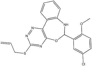 3-(allylsulfanyl)-6-(5-chloro-2-methoxyphenyl)-6,7-dihydro[1,2,4]triazino[5,6-d][3,1]benzoxazepine Struktur