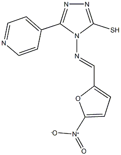 4-{4-[({5-nitro-2-furyl}methylene)amino]-5-sulfanyl-4H-1,2,4-triazol-3-yl}pyridine Struktur