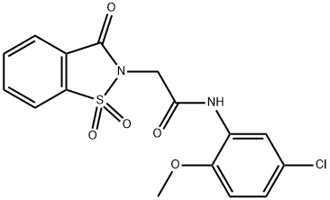 N-(5-chloro-2-methoxyphenyl)-2-(1,1-dioxido-3-oxo-1,2-benzisothiazol-2(3H)-yl)acetamide Struktur