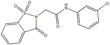 N-(3-chlorophenyl)-2-(1,1-dioxido-3-oxo-1,2-benzisothiazol-2(3H)-yl)acetamide Struktur