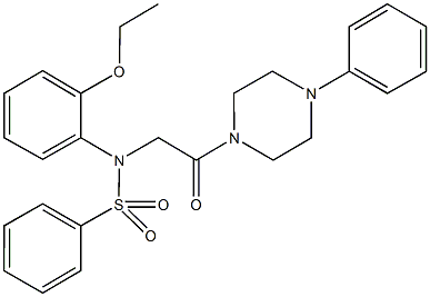 N-(2-ethoxyphenyl)-N-[2-oxo-2-(4-phenyl-1-piperazinyl)ethyl]benzenesulfonamide Struktur