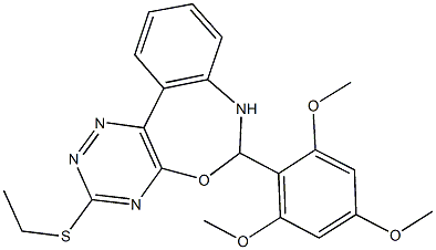 3-(ethylsulfanyl)-6-(2,4,6-trimethoxyphenyl)-6,7-dihydro[1,2,4]triazino[5,6-d][3,1]benzoxazepine Struktur