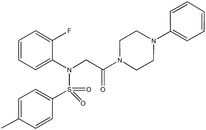 N-(2-fluorophenyl)-4-methyl-N-[2-oxo-2-(4-phenyl-1-piperazinyl)ethyl]benzenesulfonamide Struktur