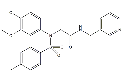 2-{3,4-dimethoxy[(4-methylphenyl)sulfonyl]anilino}-N-(3-pyridinylmethyl)acetamide Struktur