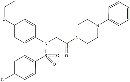 4-chloro-N-(4-ethoxyphenyl)-N-[2-oxo-2-(4-phenyl-1-piperazinyl)ethyl]benzenesulfonamide Struktur