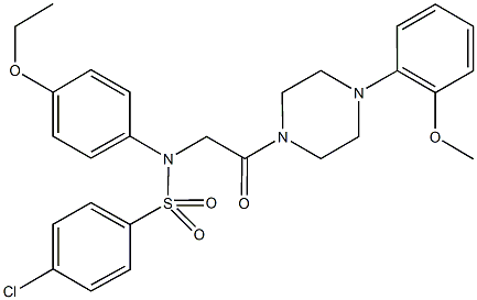 4-chloro-N-(4-ethoxyphenyl)-N-{2-[4-(2-methoxyphenyl)-1-piperazinyl]-2-oxoethyl}benzenesulfonamide Struktur