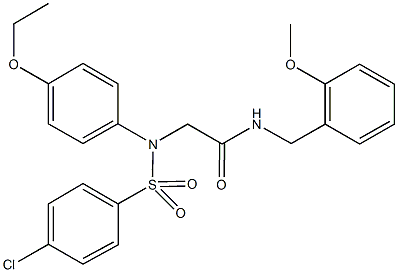 2-{[(4-chlorophenyl)sulfonyl]-4-ethoxyanilino}-N-(2-methoxybenzyl)acetamide Struktur