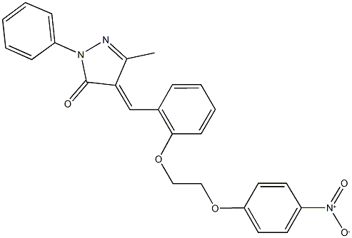 4-[2-(2-{4-nitrophenoxy}ethoxy)benzylidene]-5-methyl-2-phenyl-2,4-dihydro-3H-pyrazol-3-one Struktur