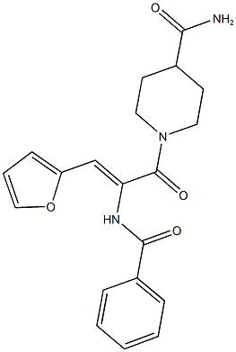 1-[2-(benzoylamino)-3-(2-furyl)acryloyl]-4-piperidinecarboxamide Struktur