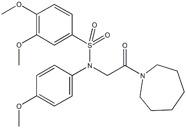 N-[2-(1-azepanyl)-2-oxoethyl]-3,4-dimethoxy-N-(4-methoxyphenyl)benzenesulfonamide Struktur