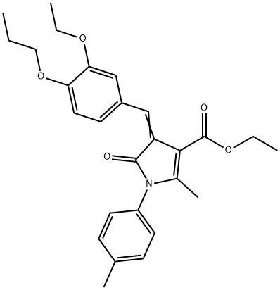 ethyl 4-(3-ethoxy-4-propoxybenzylidene)-2-methyl-1-(4-methylphenyl)-5-oxo-4,5-dihydro-1H-pyrrole-3-carboxylate Struktur