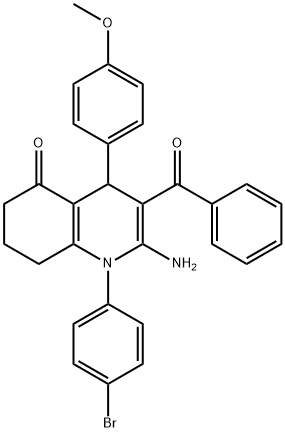 2-amino-3-benzoyl-1-(4-bromophenyl)-4-(4-methoxyphenyl)-4,6,7,8-tetrahydro-5(1H)-quinolinone Struktur