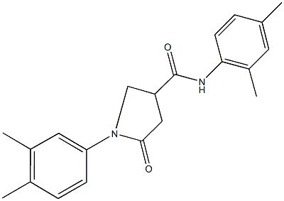 N-(2,4-dimethylphenyl)-1-(3,4-dimethylphenyl)-5-oxo-3-pyrrolidinecarboxamide Struktur