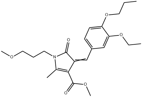 methyl 4-(3-ethoxy-4-propoxybenzylidene)-1-(3-methoxypropyl)-2-methyl-5-oxo-4,5-dihydro-1H-pyrrole-3-carboxylate Struktur