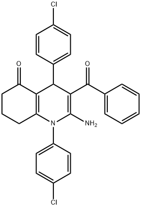 2-amino-3-benzoyl-1,4-bis(4-chlorophenyl)-4,6,7,8-tetrahydro-5(1H)-quinolinone Struktur