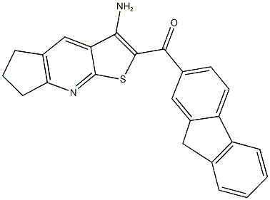 (3-amino-6,7-dihydro-5H-cyclopenta[b]thieno[3,2-e]pyridin-2-yl)(9H-fluoren-2-yl)methanone Struktur