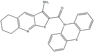 2-(10H-phenothiazin-10-ylcarbonyl)-5,6,7,8-tetrahydrothieno[2,3-b]quinolin-3-amine Struktur