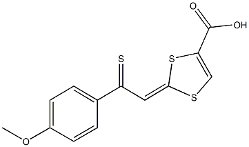 2-[2-(4-methoxyphenyl)-2-thioxoethylidene]-1,3-dithiole-4-carboxylic acid Struktur