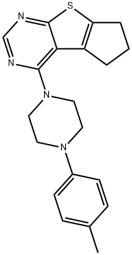 4-[4-(4-methylphenyl)-1-piperazinyl]-6,7-dihydro-5H-cyclopenta[4,5]thieno[2,3-d]pyrimidine Struktur