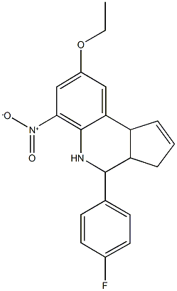 8-ethoxy-4-(4-fluorophenyl)-6-nitro-3a,4,5,9b-tetrahydro-3H-cyclopenta[c]quinoline Struktur