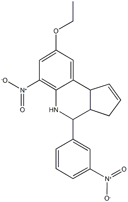 8-ethoxy-6-nitro-4-{3-nitrophenyl}-3a,4,5,9b-tetrahydro-3H-cyclopenta[c]quinoline Struktur