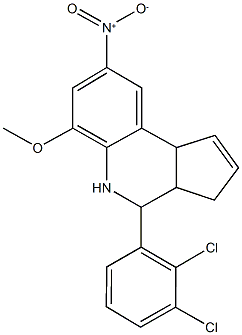 4-(2,3-dichlorophenyl)-8-nitro-6-methoxy-3a,4,5,9b-tetrahydro-3H-cyclopenta[c]quinoline Struktur