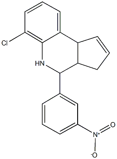 6-chloro-4-{3-nitrophenyl}-3a,4,5,9b-tetrahydro-3H-cyclopenta[c]quinoline Struktur