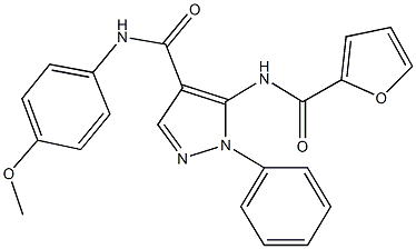 5-(2-furoylamino)-N-(4-methoxyphenyl)-1-phenyl-1H-pyrazole-4-carboxamide Struktur