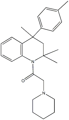 2,2,4-trimethyl-4-(4-methylphenyl)-1-(1-piperidinylacetyl)-1,2,3,4-tetrahydroquinoline Struktur