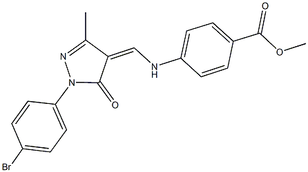 methyl 4-({[1-(4-bromophenyl)-3-methyl-5-oxo-1,5-dihydro-4H-pyrazol-4-ylidene]methyl}amino)benzoate Struktur