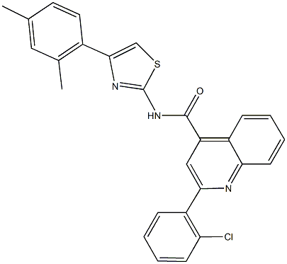 2-(2-chlorophenyl)-N-[4-(2,4-dimethylphenyl)-1,3-thiazol-2-yl]-4-quinolinecarboxamide Struktur