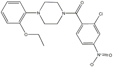 1-{2-chloro-4-nitrobenzoyl}-4-(2-ethoxyphenyl)piperazine Struktur