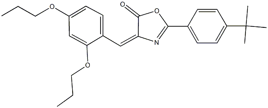 2-(4-tert-butylphenyl)-4-(2,4-dipropoxybenzylidene)-1,3-oxazol-5(4H)-one Struktur