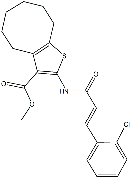 methyl 2-{[3-(2-chlorophenyl)acryloyl]amino}-4,5,6,7,8,9-hexahydrocycloocta[b]thiophene-3-carboxylate Struktur