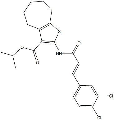 isopropyl 2-{[3-(3,4-dichlorophenyl)acryloyl]amino}-5,6,7,8-tetrahydro-4H-cyclohepta[b]thiophene-3-carboxylate Struktur