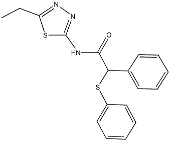 N-(5-ethyl-1,3,4-thiadiazol-2-yl)-2-phenyl-2-(phenylsulfanyl)acetamide Struktur