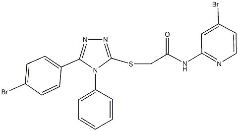 2-{[5-(4-bromophenyl)-4-phenyl-4H-1,2,4-triazol-3-yl]sulfanyl}-N-(4-bromo-2-pyridinyl)acetamide Struktur