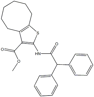 methyl 2-[(diphenylacetyl)amino]-4,5,6,7,8,9-hexahydrocycloocta[b]thiophene-3-carboxylate Struktur