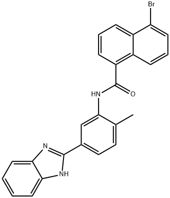 N-[5-(1H-benzimidazol-2-yl)-2-methylphenyl]-5-bromo-1-naphthamide Struktur