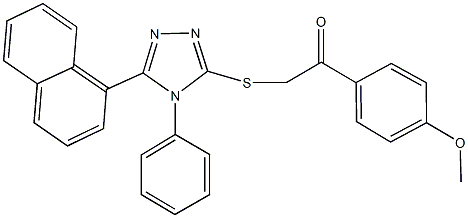 1-(4-methoxyphenyl)-2-{[5-(1-naphthyl)-4-phenyl-4H-1,2,4-triazol-3-yl]sulfanyl}ethanone Struktur