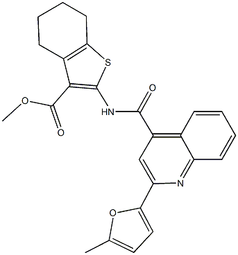 methyl 2-({[2-(5-methyl-2-furyl)-4-quinolinyl]carbonyl}amino)-4,5,6,7-tetrahydro-1-benzothiophene-3-carboxylate Struktur